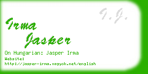 irma jasper business card